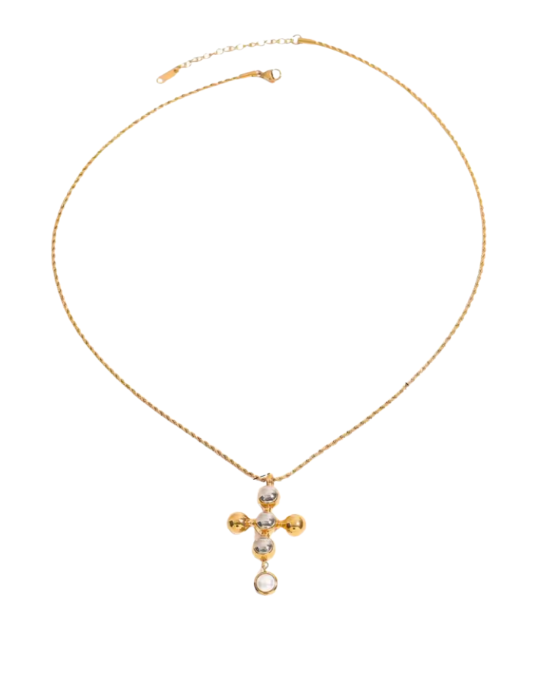 Cathedral Bubble Cross Necklace : Hypoallergenic and Water Resistant
