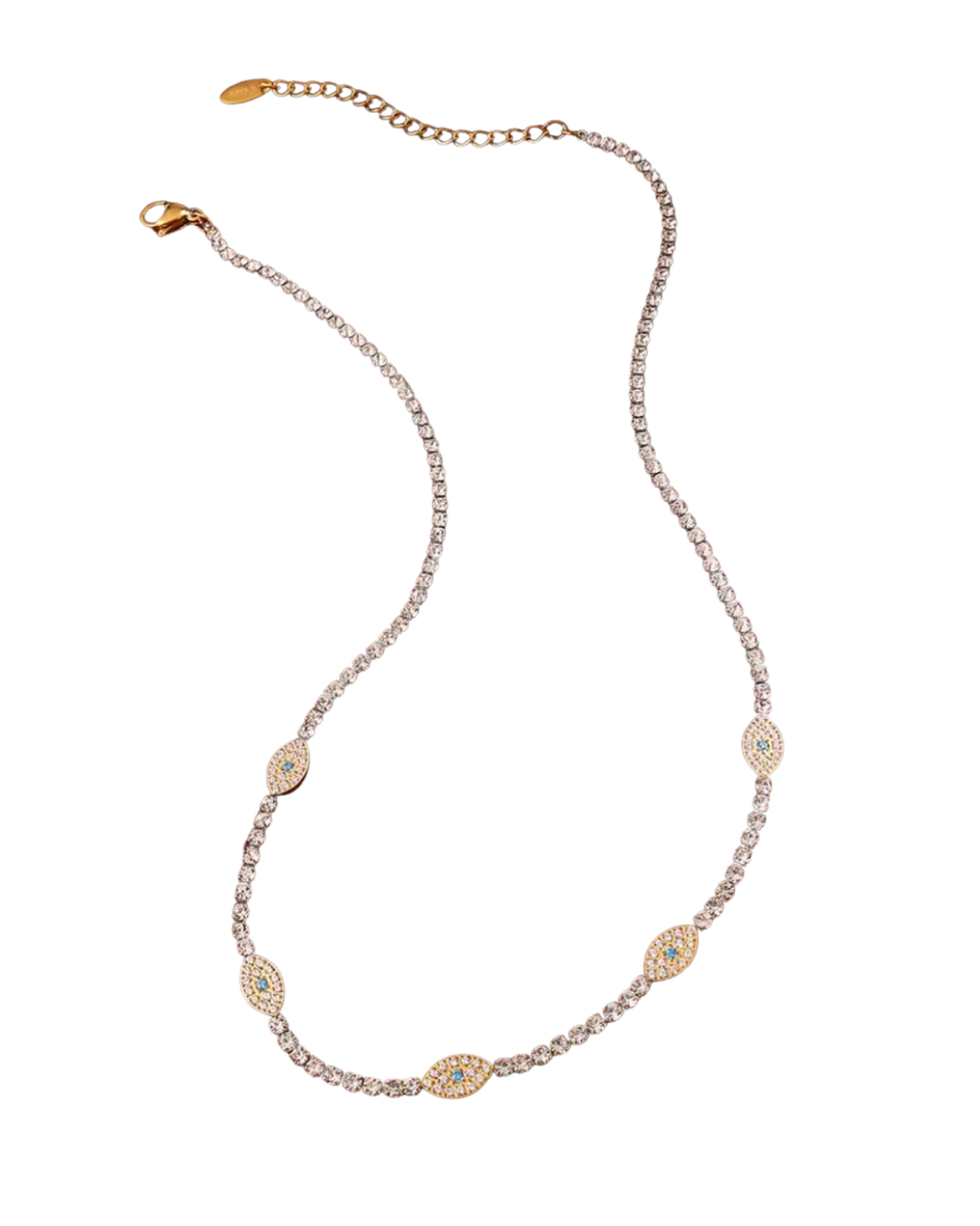 Greek Evil Eye Necklace : Hypoallergenic and Water Resistant