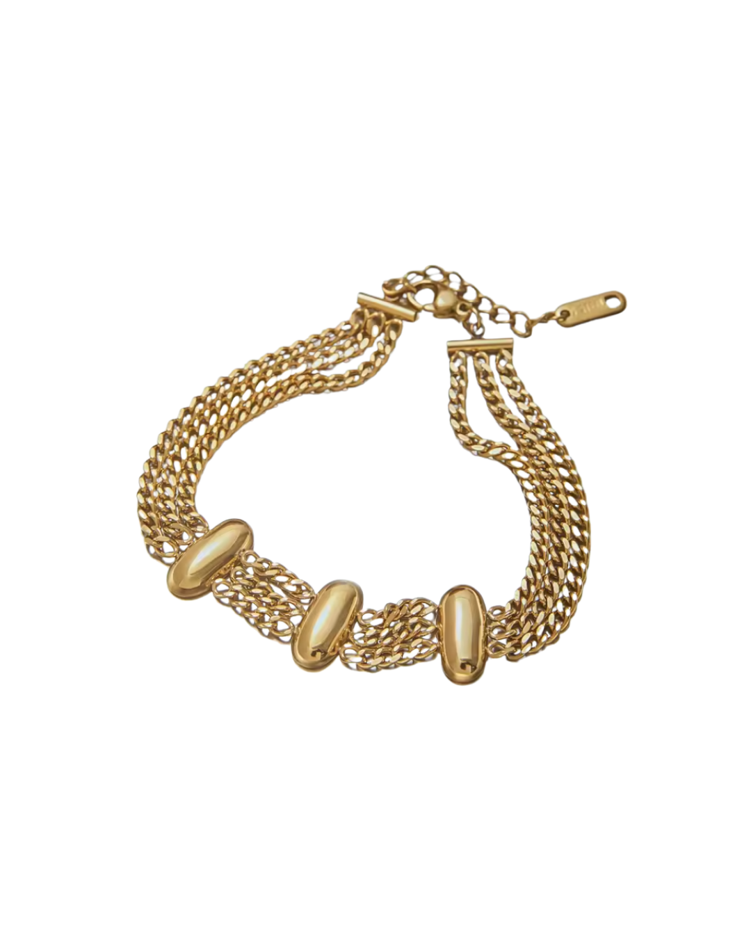 Triple Chain Bracelet : Hypoallergenic and Water Resistant