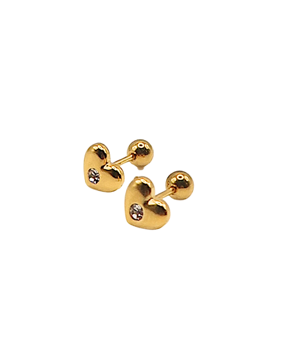 Emmy Pave Heart Stud : Hypoallergenic and Water Resistant