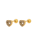 Quin Heart Outline Stud : Hypoallergenic and Water Resistant
