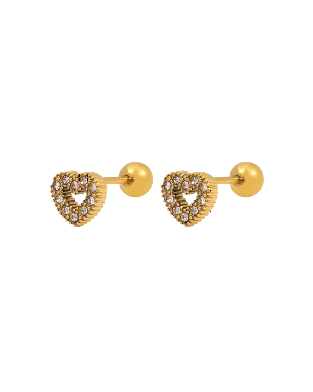 Quin Heart Outline Stud : Hypoallergenic and Water Resistant
