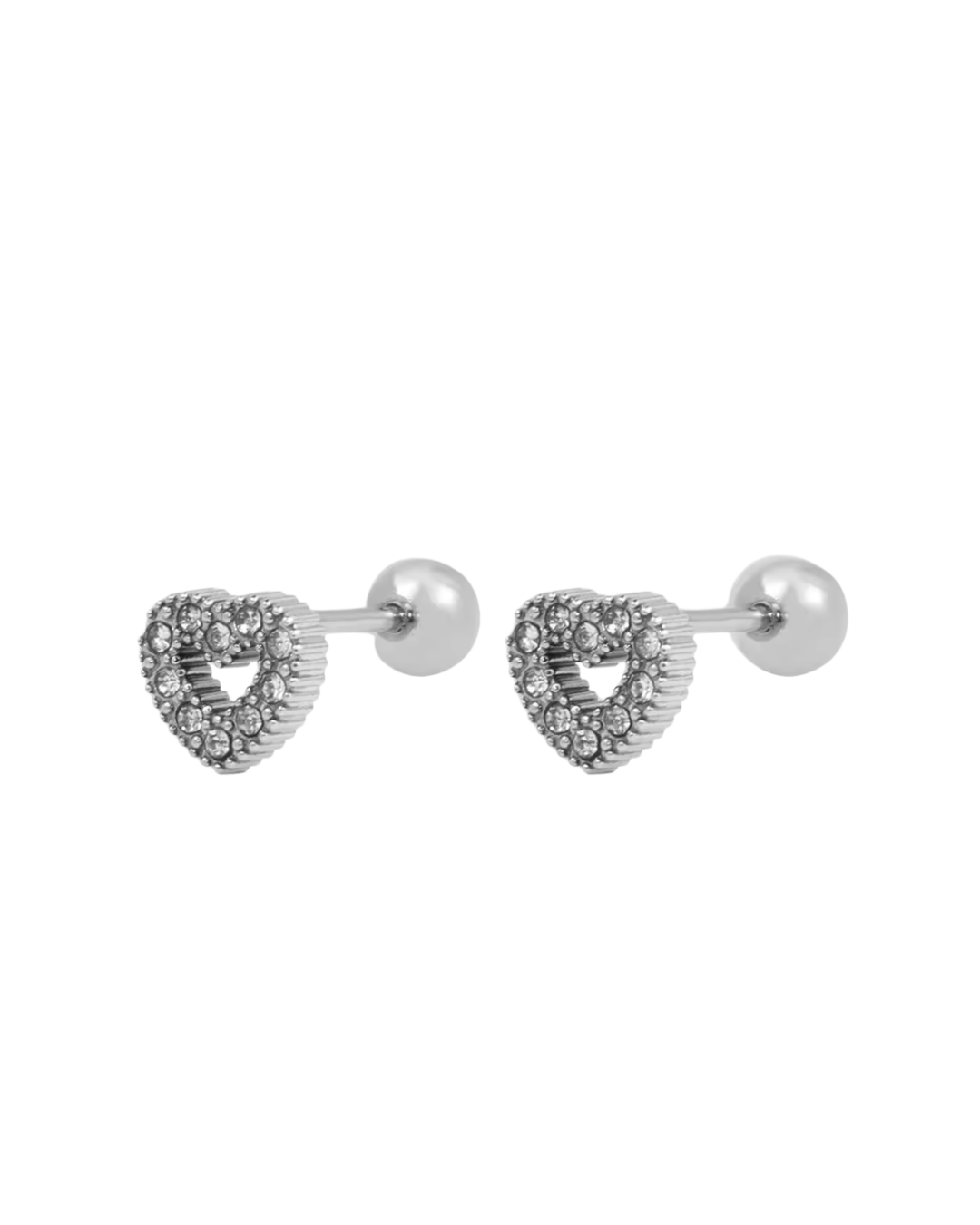 Quin Heart Outline Stud : Hypoallergenic and Water Resistant