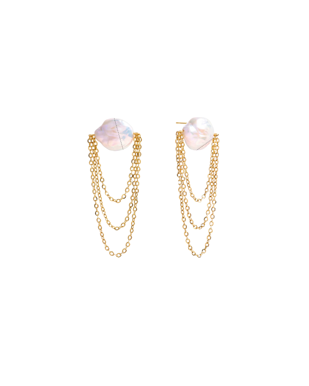 Claire Pearl Chain Stud : Hypoallergenic and Water Resistant