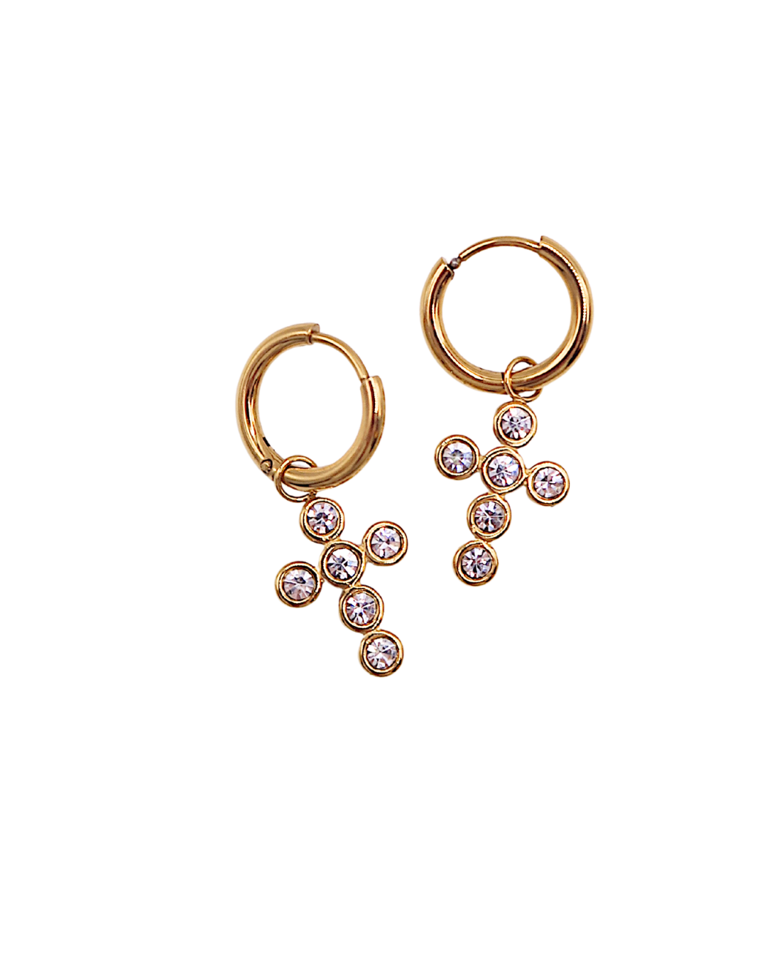 Hope Bubble Cross Huggie : Hypoallergenic and Water Resistant