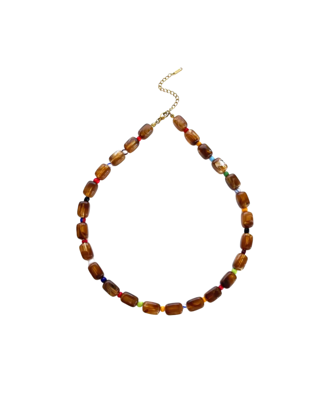 Karson Square Beaded Necklace : Hypoallergenic and Water Resistant