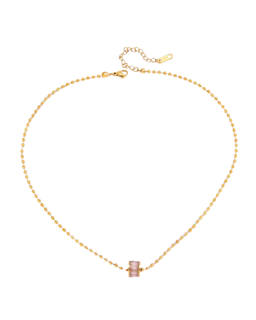Mariana Pink Ring Necklace : Hypoallergenic and Water Resistant