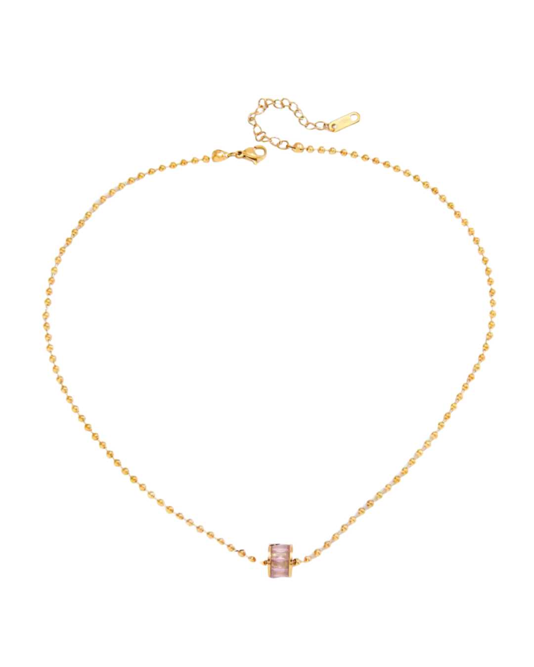 Mariana Pink Ring Necklace : Hypoallergenic and Water Resistant