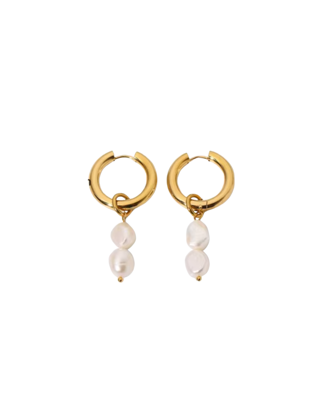 Isabelle Double Pearl Hoop : Hypoallergenic and Water Resistant