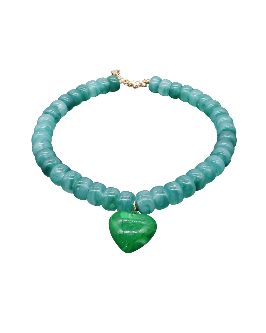 Jackie Beaded Heart Necklace : Hypoallergenic and Water Resistant