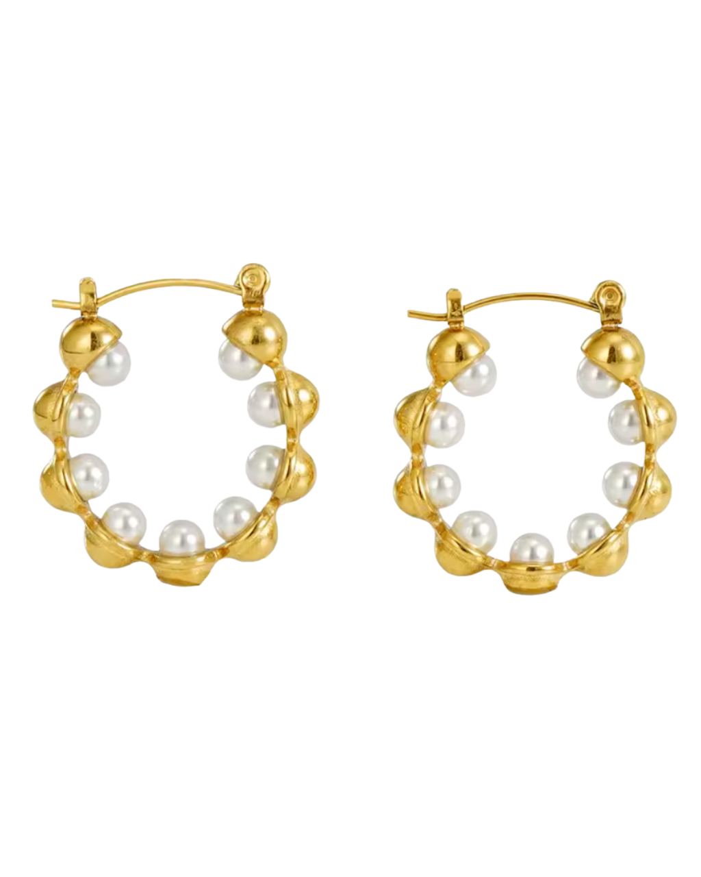 Victoria Pearl Hoop : Hypoallergenic and Water Resistant