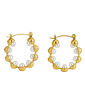 Victoria Pearl Hoop : Hypoallergenic and Water Resistant