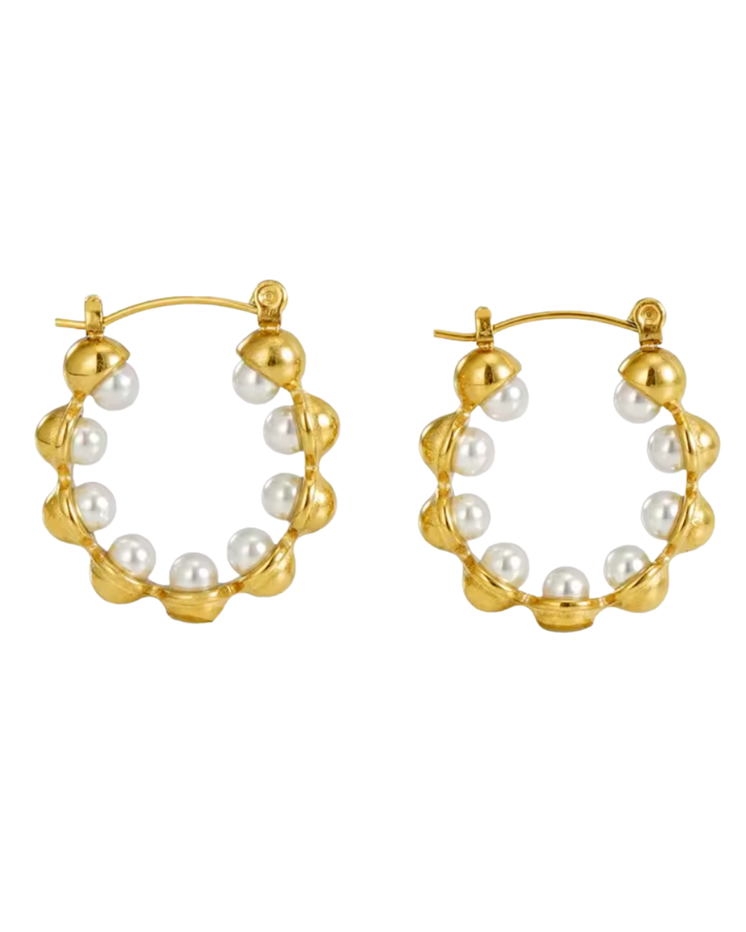 Victoria Pearl Hoop : Hypoallergenic and Water Resistant