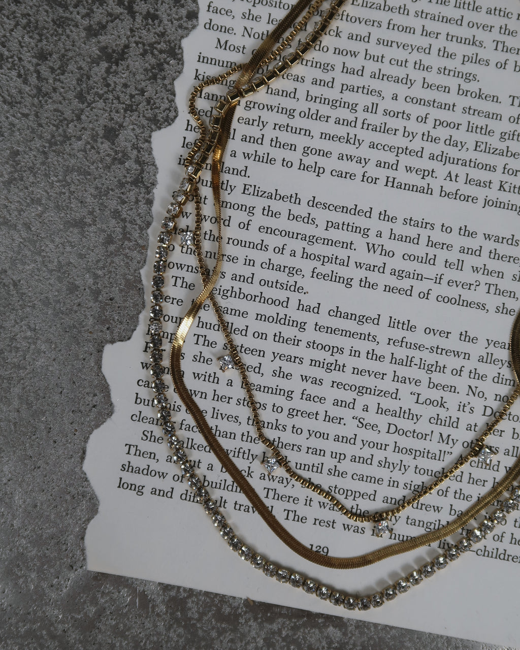 Reese Triple Necklace : Hypoallergenic and Water Resistant