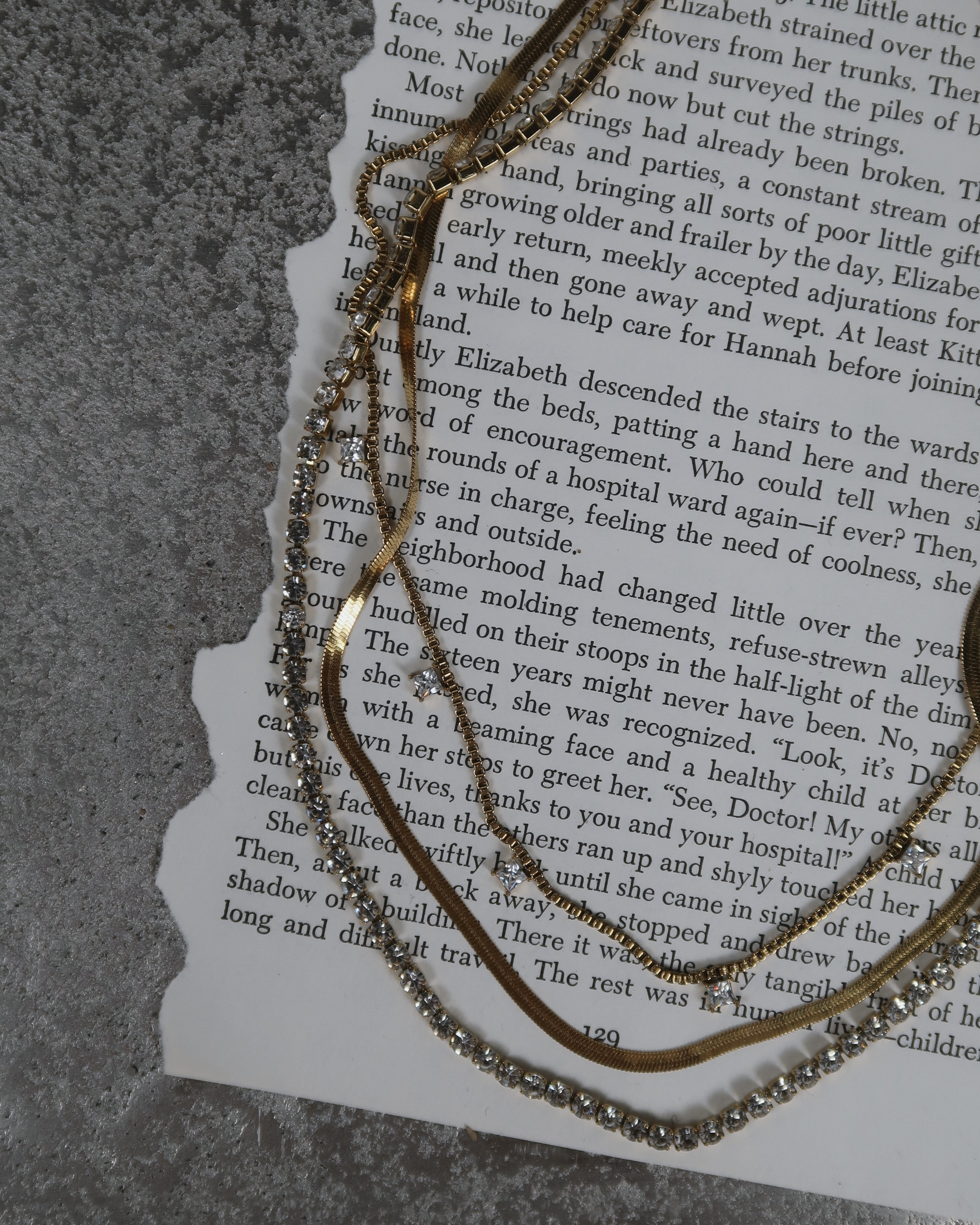 Reese Triple Necklace : Hypoallergenic and Water Resistant