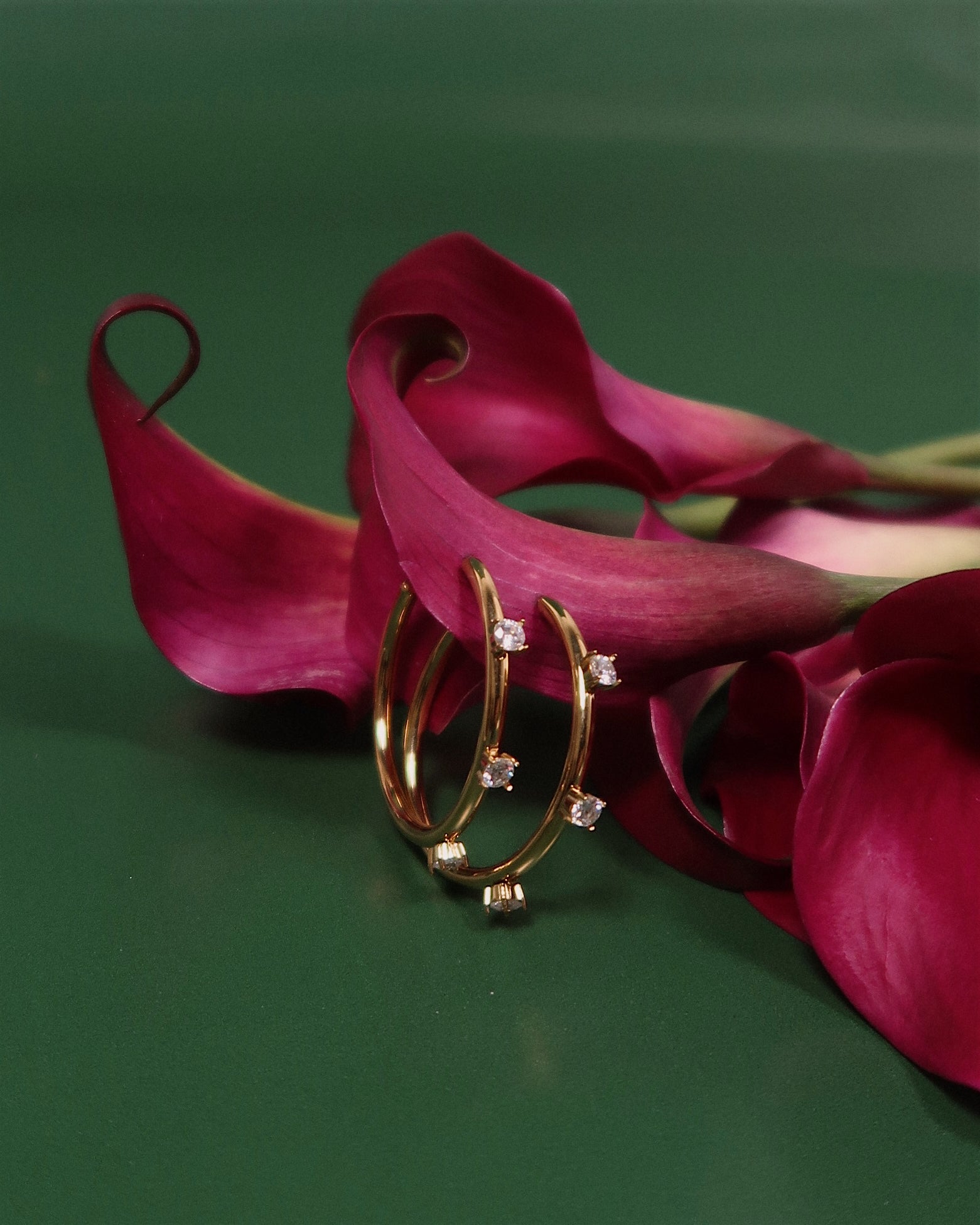 Lizzie Pave Hoop : Hypoallergenic and Water Resistant