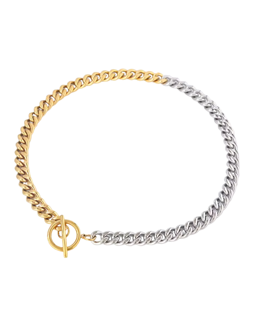 Irvine Two Tone Toggle Necklace : Hypoallergenic and Water Resistant