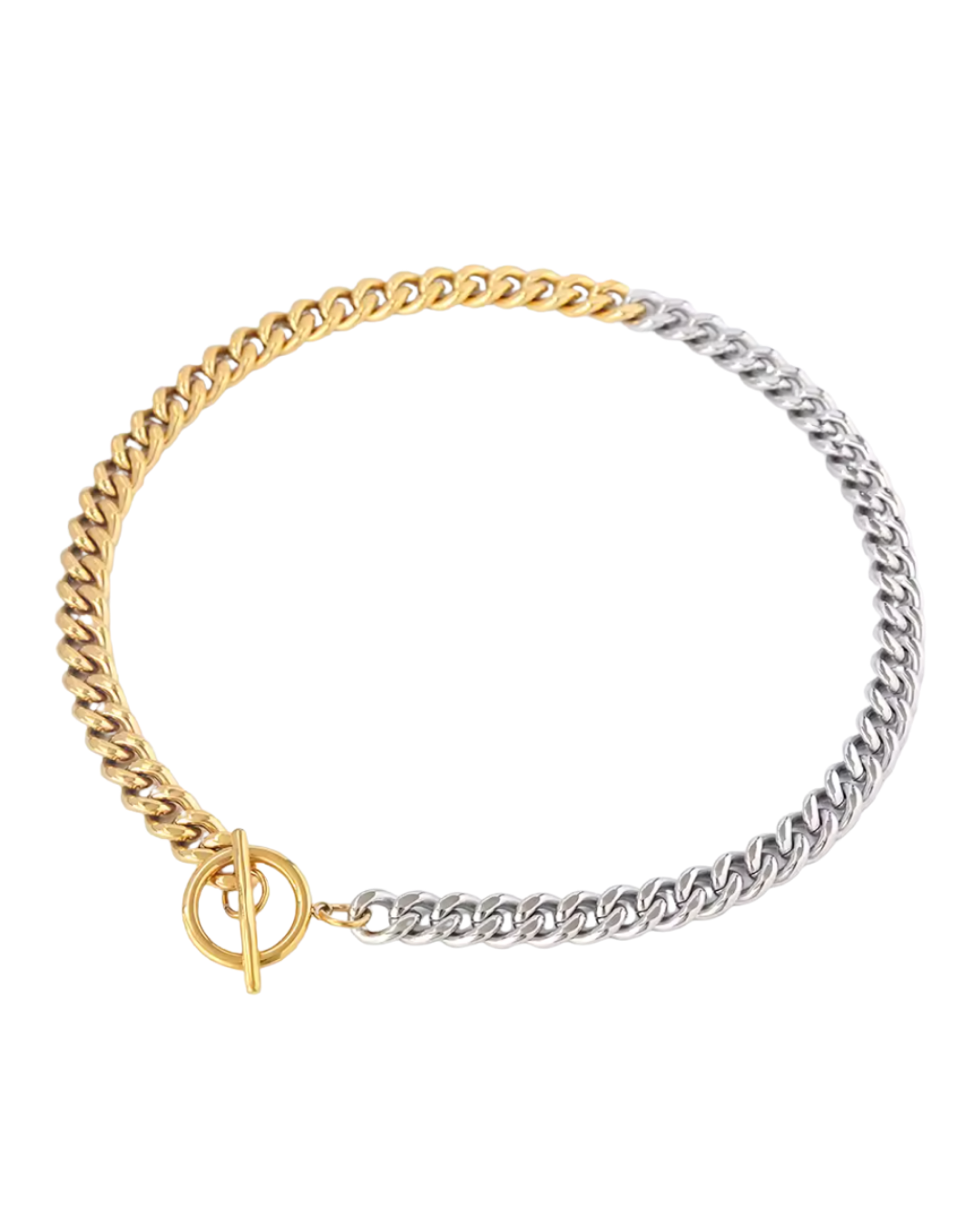 Irvine Two Tone Toggle Necklace : Hypoallergenic and Water Resistant