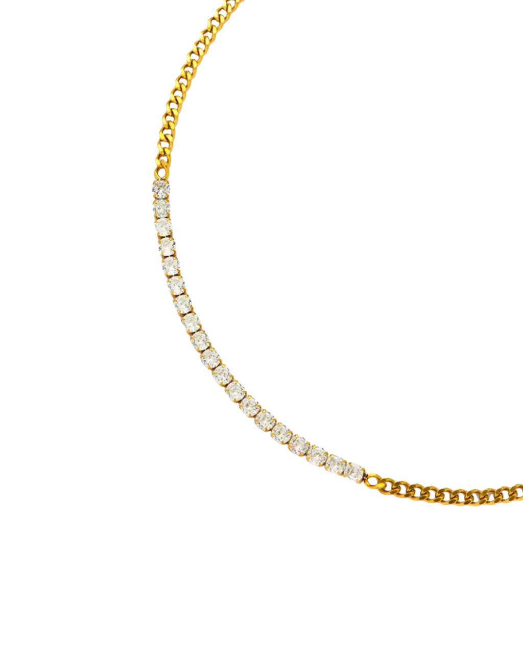Beverly Tennis Chain Necklace : Hypoallergenic and Water Resistant