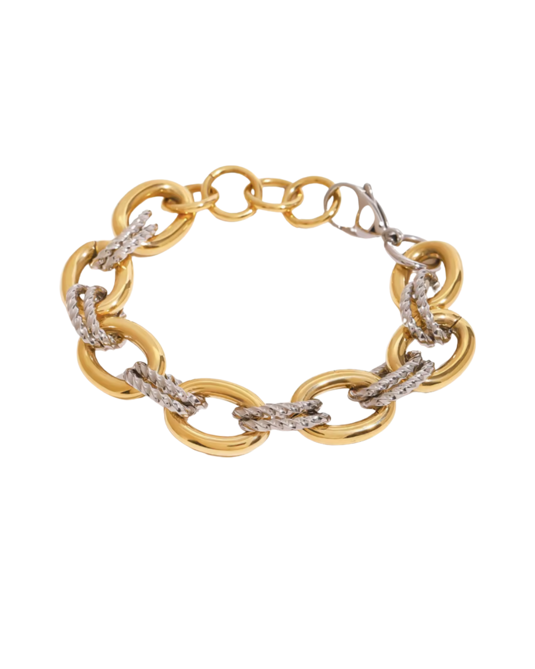 London Two Tone Chain Bracelet : Hypoallergenic and Water Resistant
