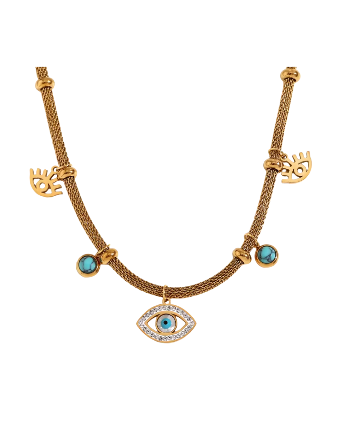 Venice Triple Eye Necklace : Hypoallergenic and Water Resistant