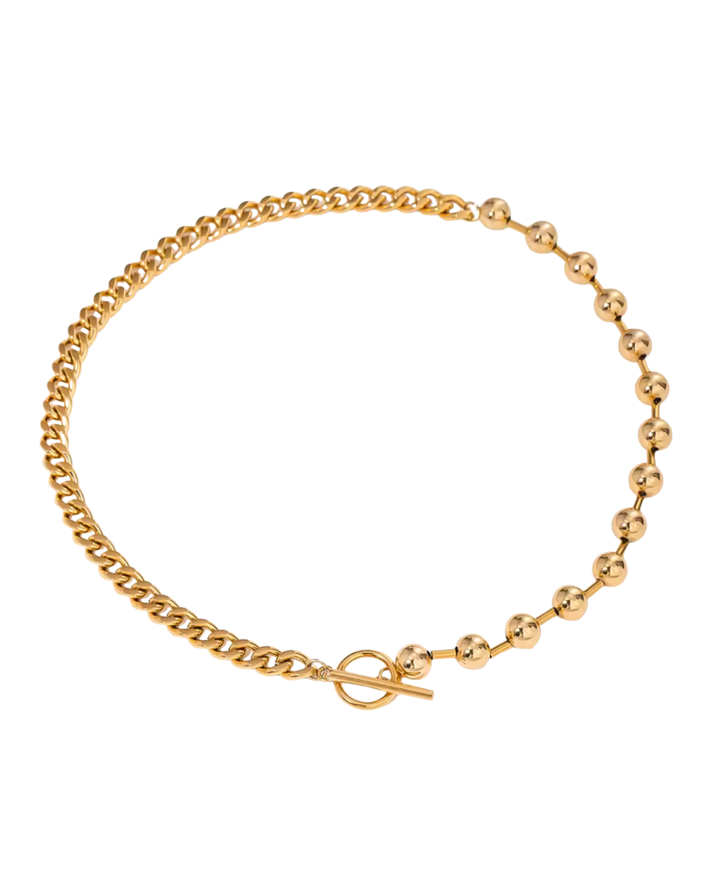 Ball and Chain Toggle Necklace : Hypoallergenic and Water Resistant