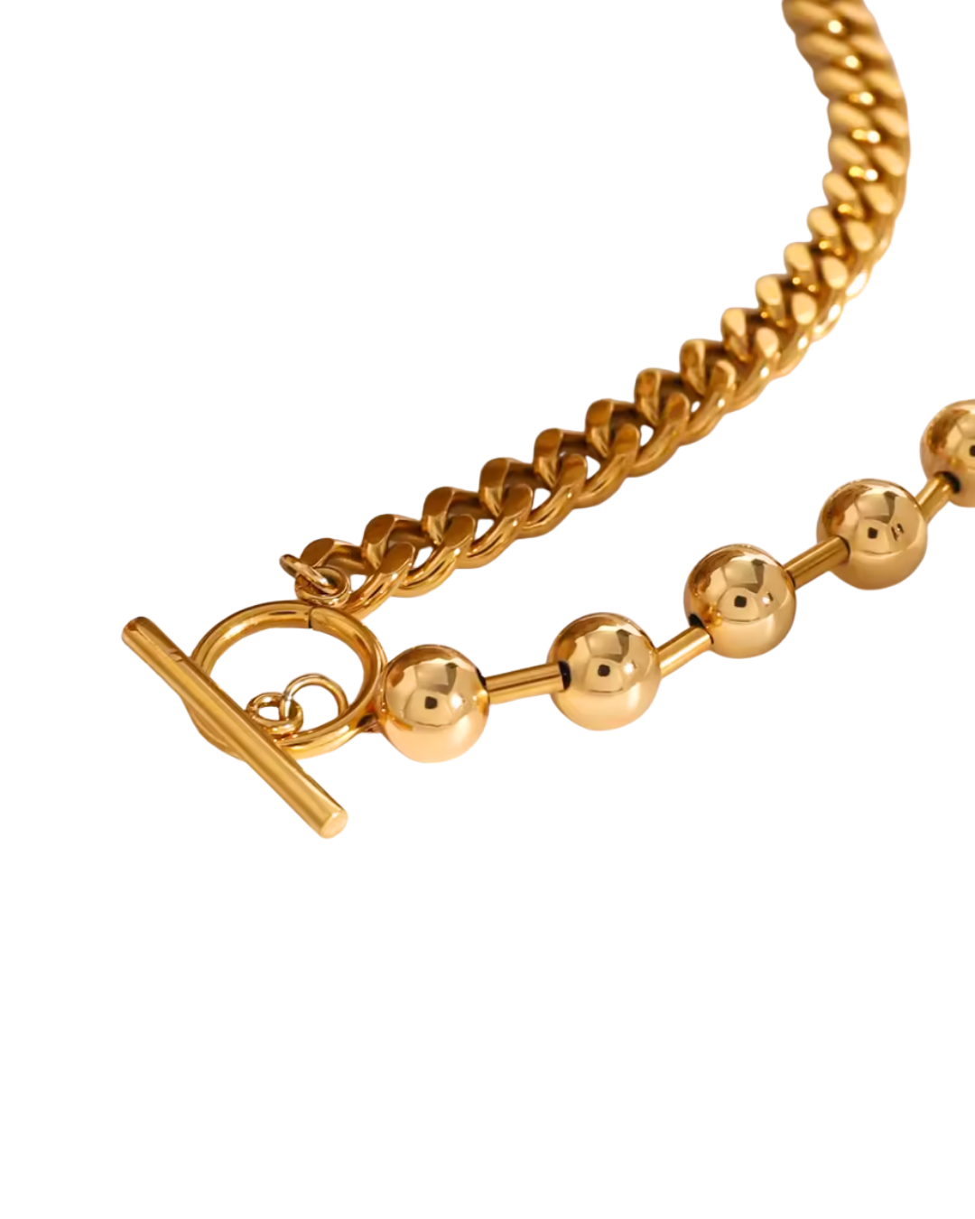 Ball and Chain Toggle Necklace : Hypoallergenic and Water Resistant