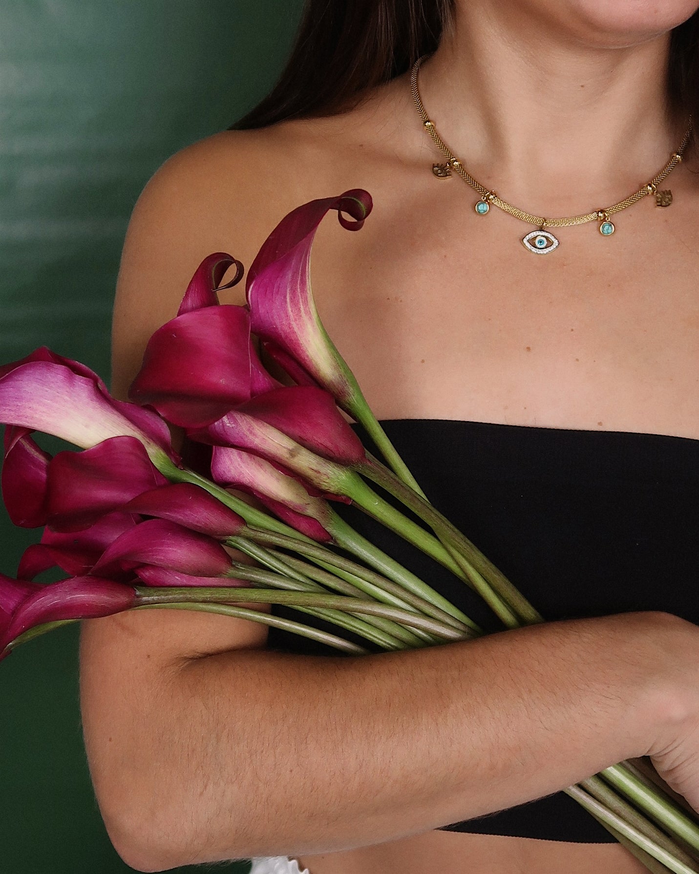Venice Triple Eye Necklace : Hypoallergenic and Water Resistant