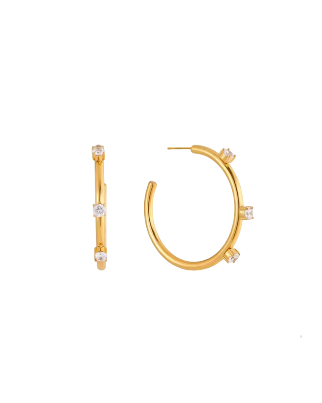 Lizzie Pave Hoop : Hypoallergenic and Water Resistant