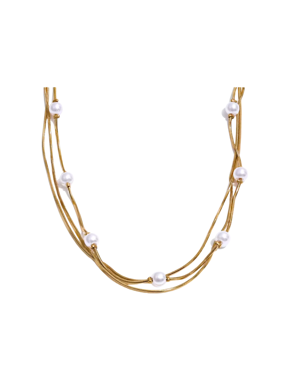 Ivy Pearl Three Layer Necklace  : Hypoallergenic and Water Resistant