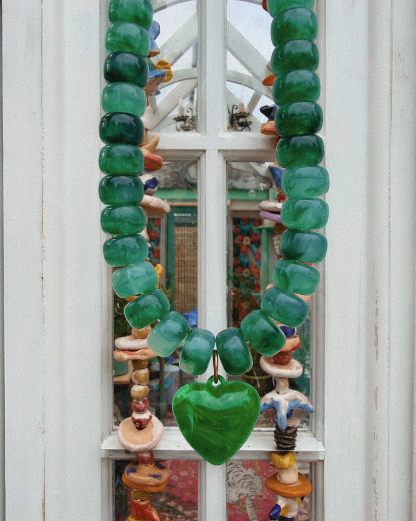 Jackie Beaded Heart Necklace : Hypoallergenic and Water Resistant