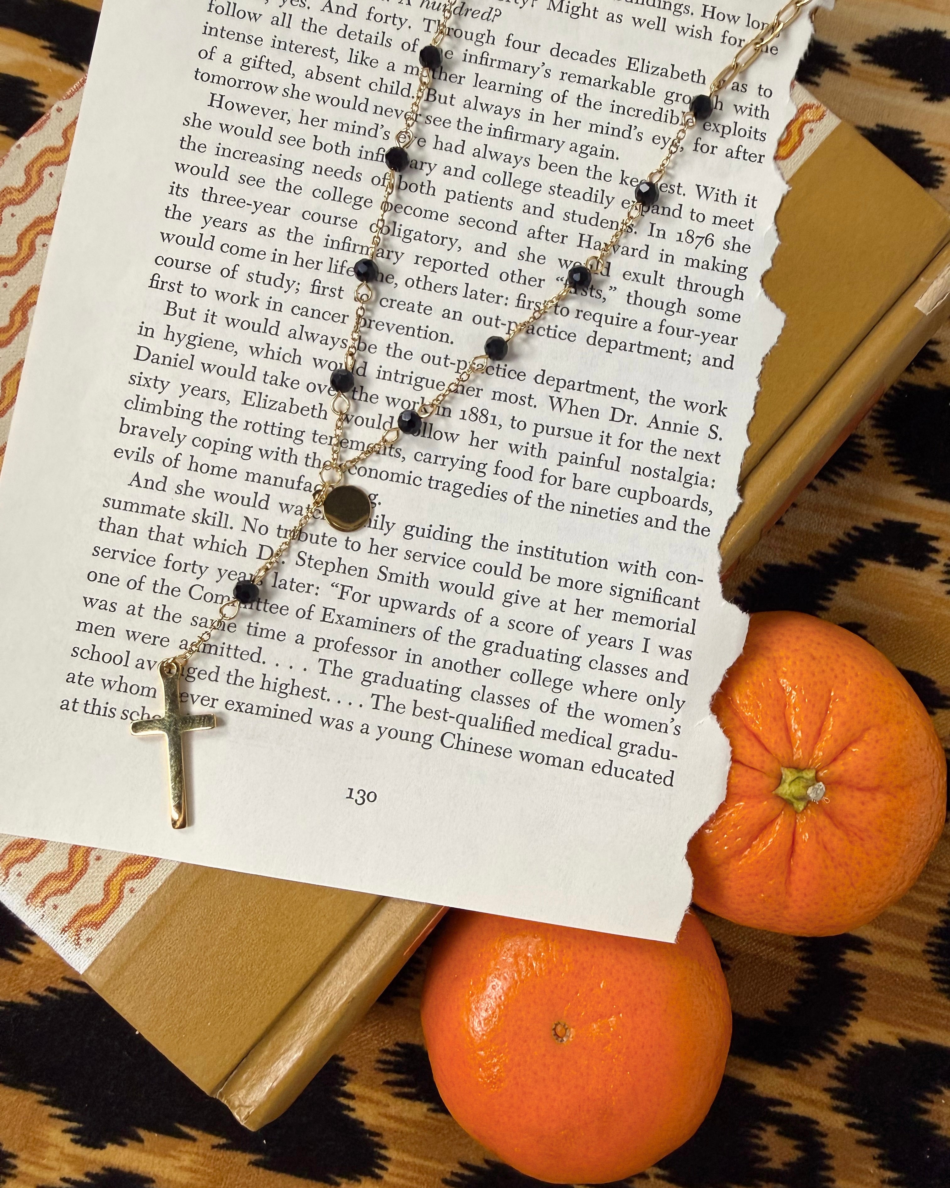 Belle Drop Cross Necklace : Hypoallergenic and Water Resistant