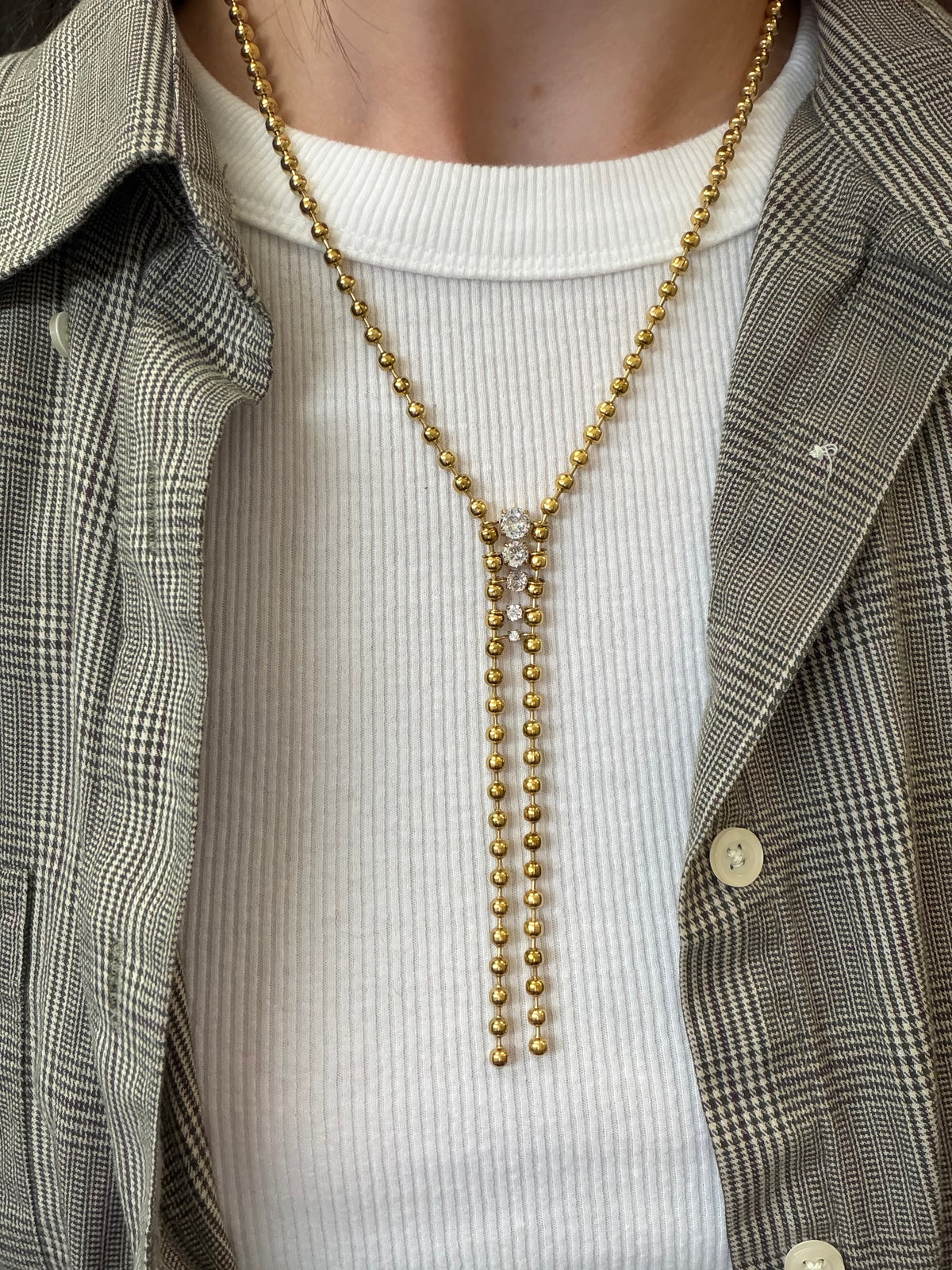 Monroe Ball Chain Drop Necklace : Hypoallergenic and Water Resistant