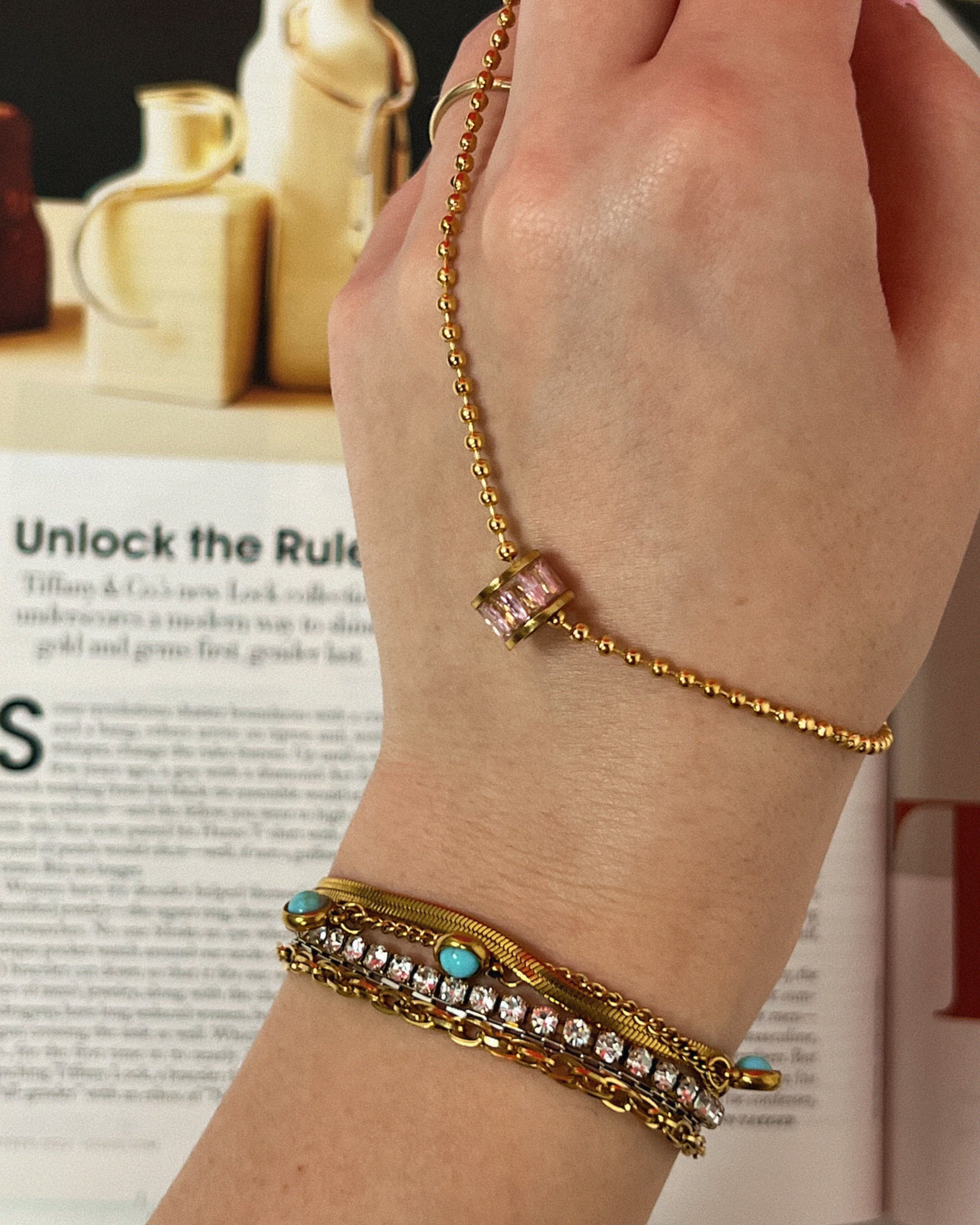 Mariana Pink Ring Necklace : Hypoallergenic and Water Resistant