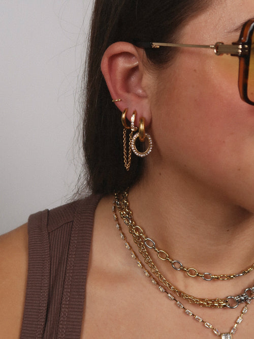 Circle Link Earring : Hypoallergenic and Water Resistant