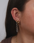 Leah Two Tone Chain Stud : Hypoallergenic and Water Resistant