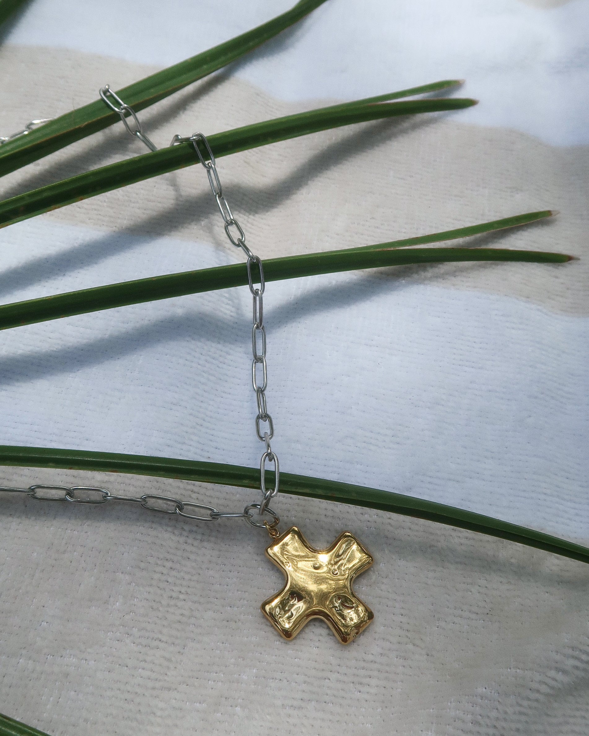 Magnolia Cross Necklace : Hypoallergenic and Water Resistant