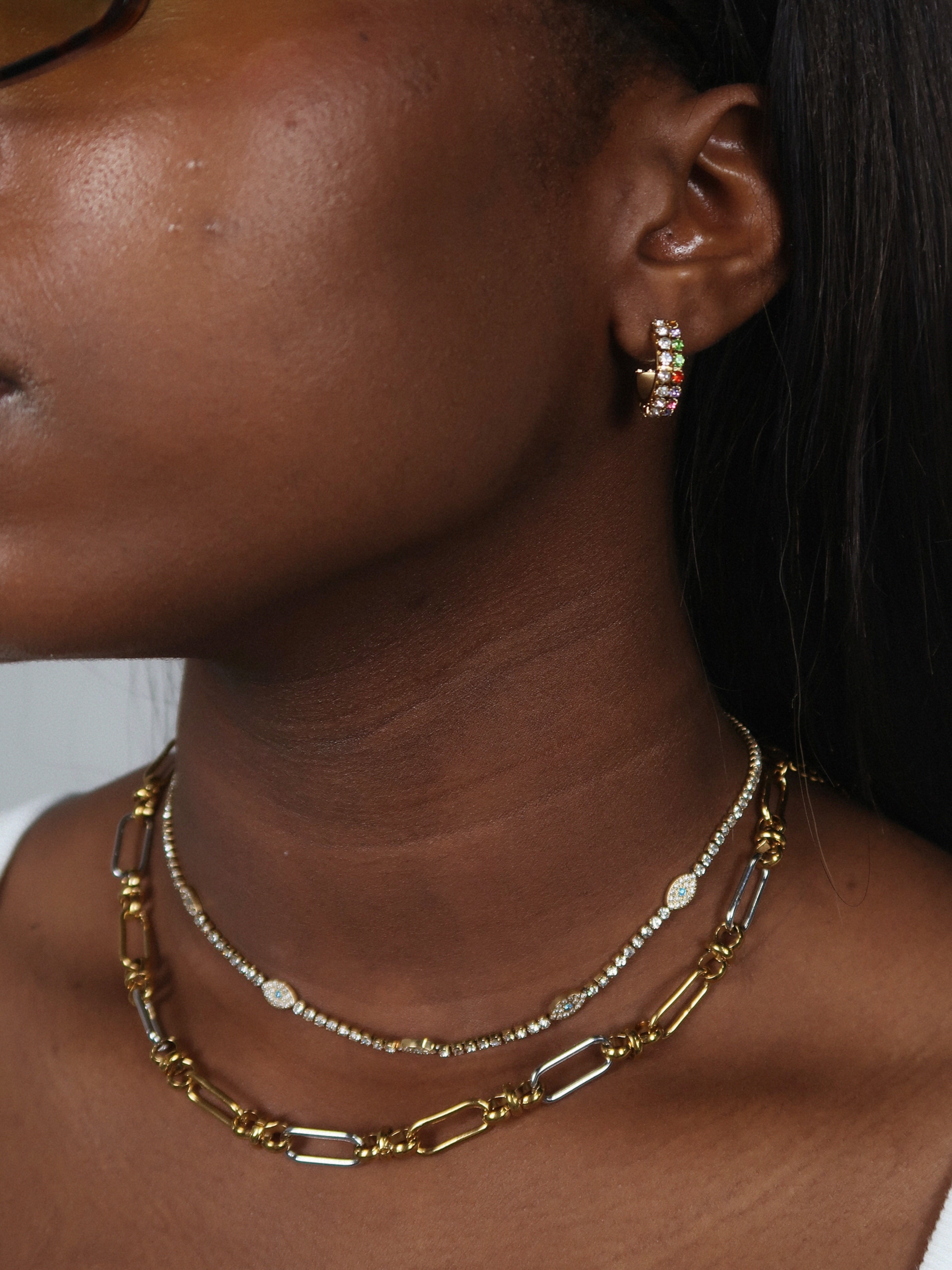 Greek Evil Eye Necklace : Hypoallergenic and Water Resistant