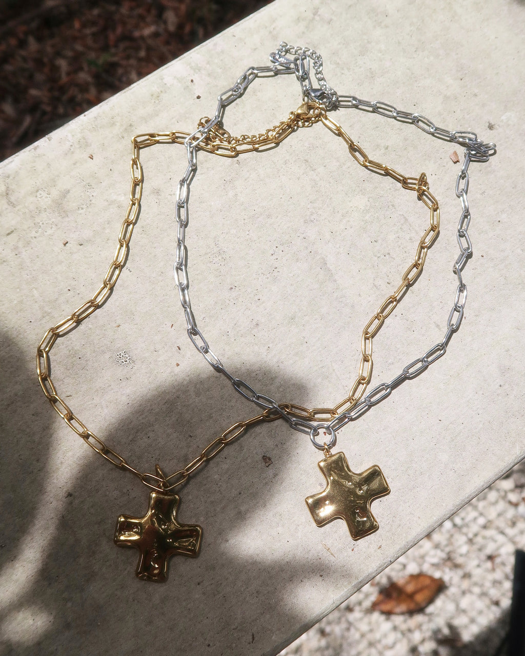 Magnolia Cross Necklace : Hypoallergenic and Water Resistant