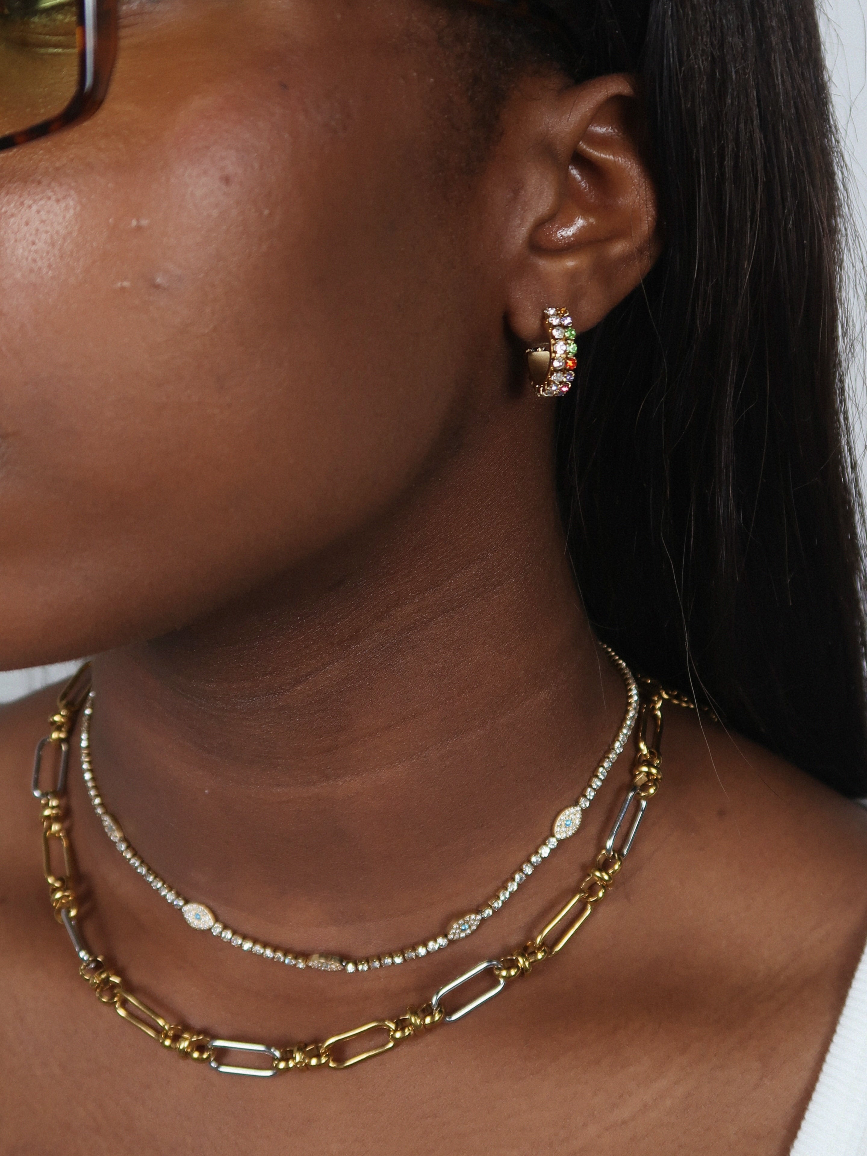 Greek Evil Eye Necklace : Hypoallergenic and Water Resistant