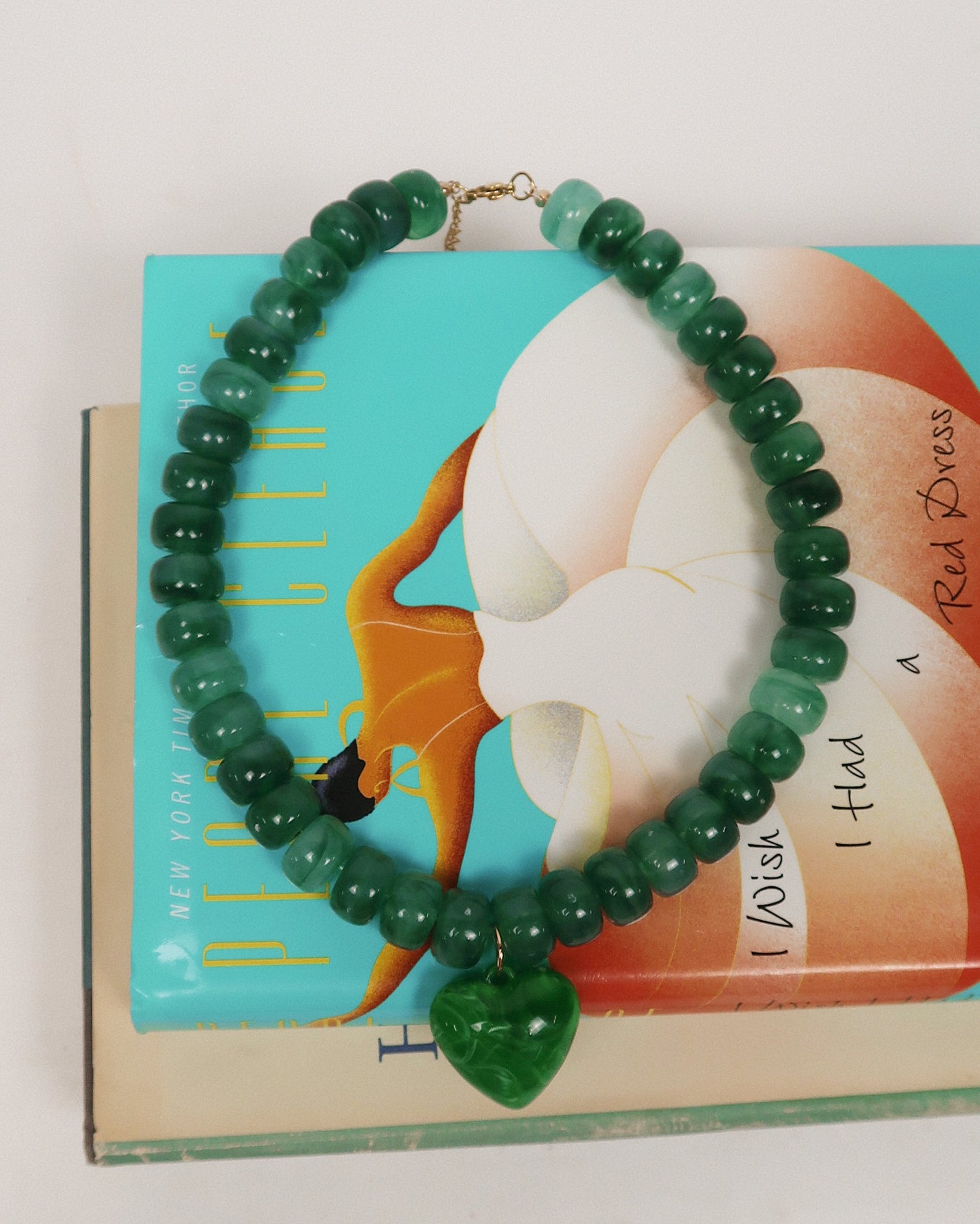 Jackie Beaded Heart Necklace : Hypoallergenic and Water Resistant