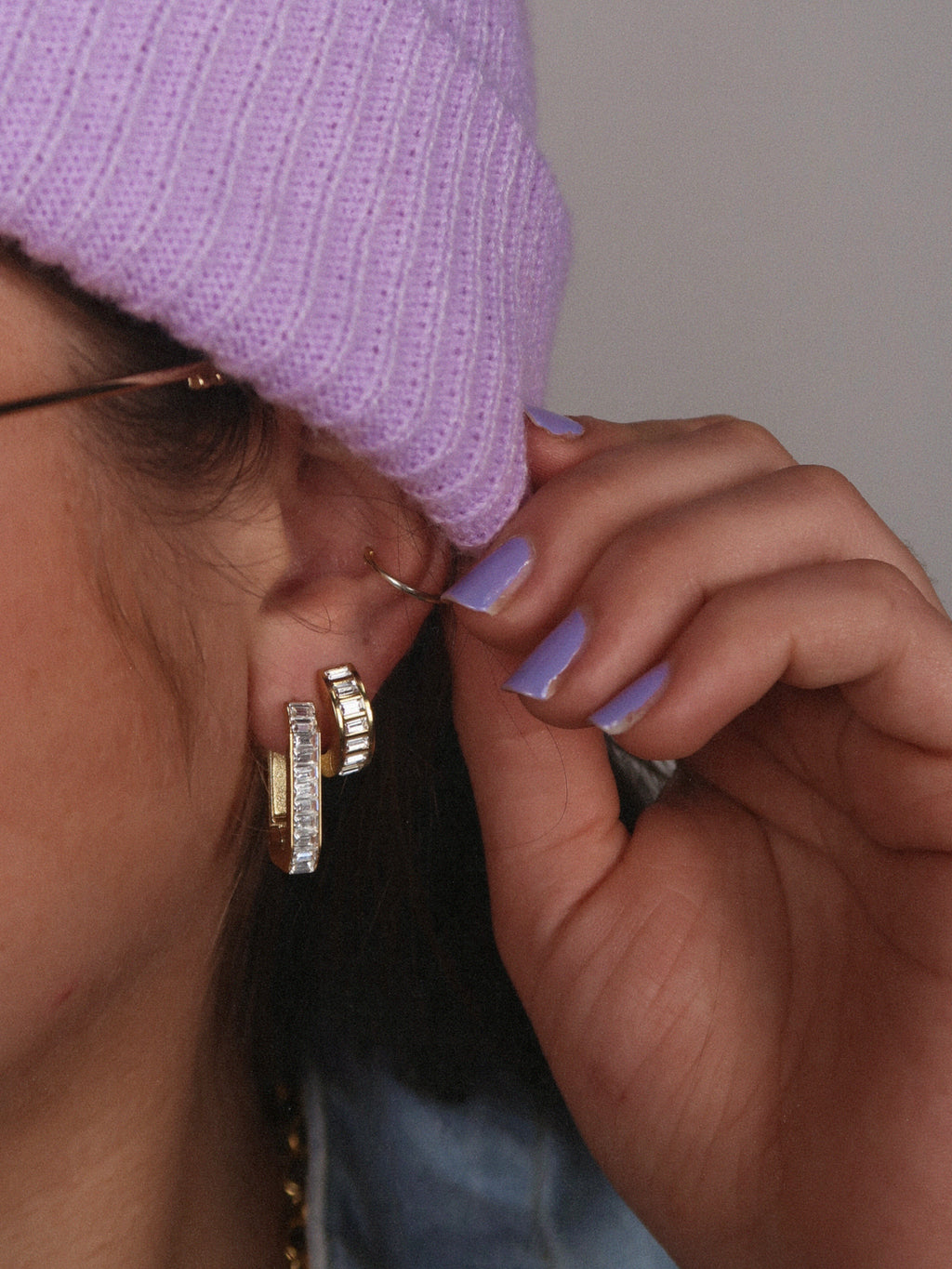 Taylor Pave Oval Hoop : Hypoallergenic and Water Resistant