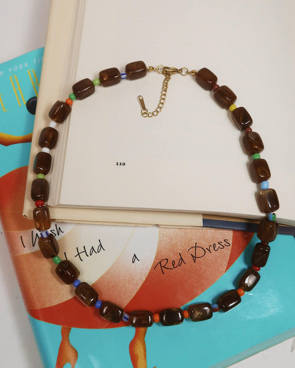 Karson Square Beaded Necklace : Hypoallergenic and Water Resistant